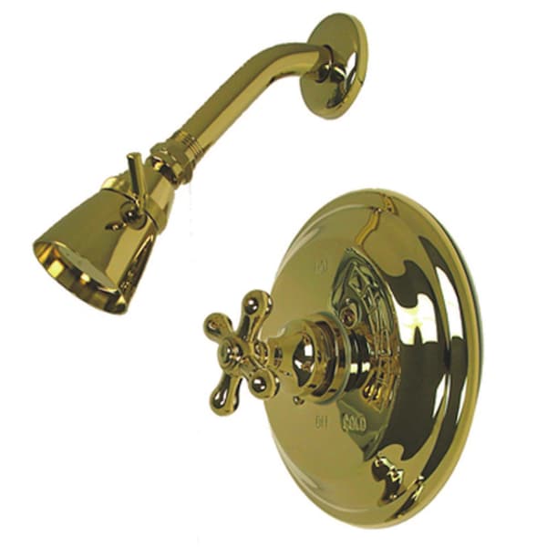 Shower Faucet, 2, Wall Mount, Polished Brass